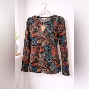 Boho Paisley Long Sleeve Top | Boutique Statement Print | NWT | Women’s 2X